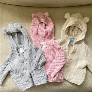 BUNDLE Teddy Sweater Hoodies Baby Girl Size 0-6